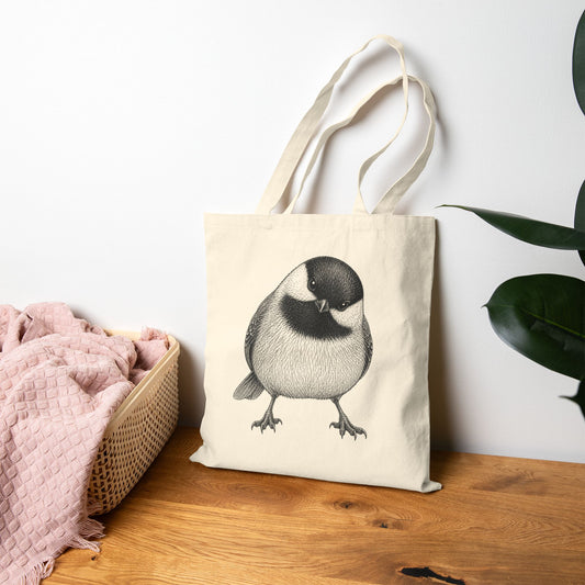 Indignant Chickadee Canvas Tote Bag