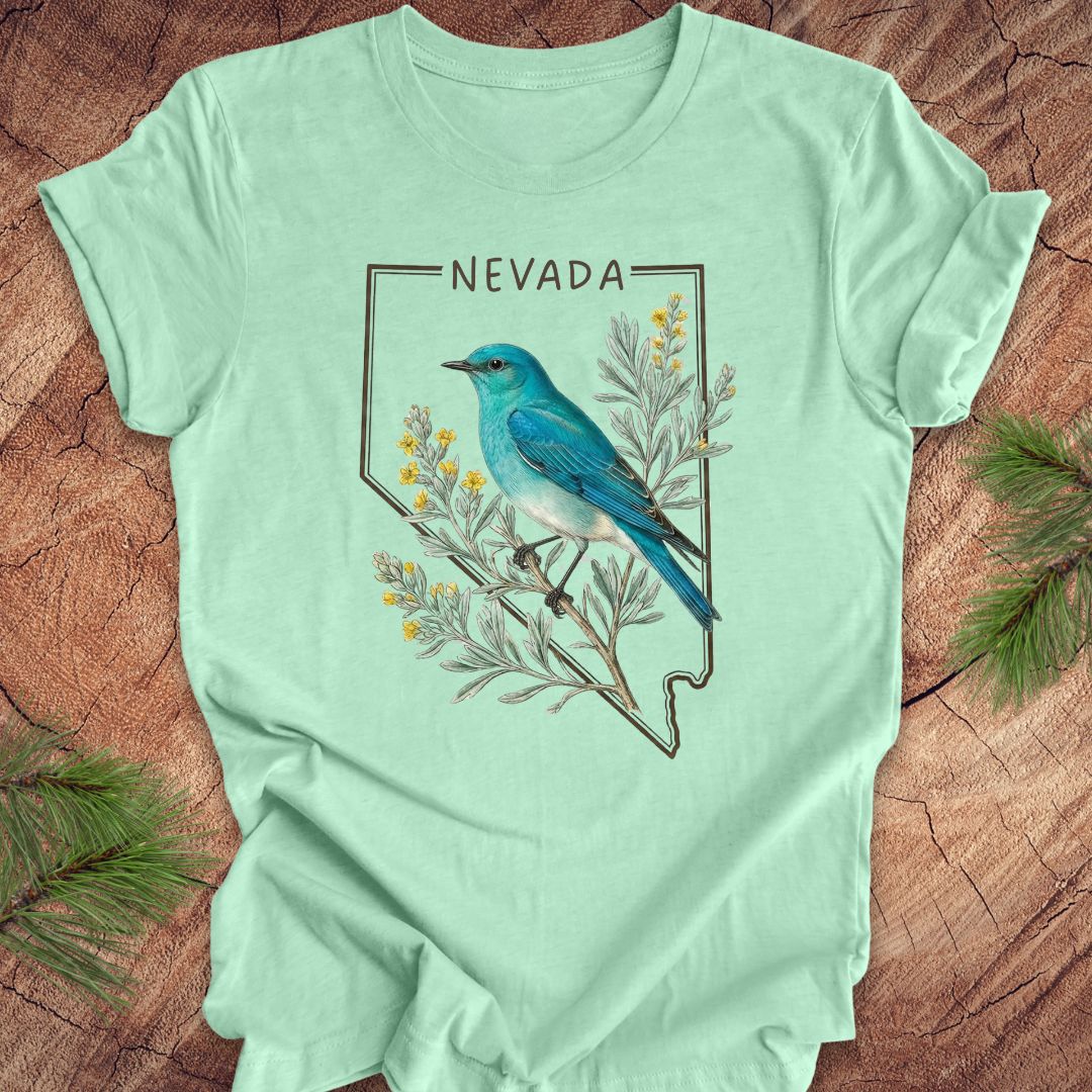 Nevada State Bird Mountain Bluebird Tee