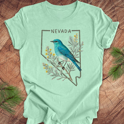 Nevada State Bird Mountain Bluebird Tee