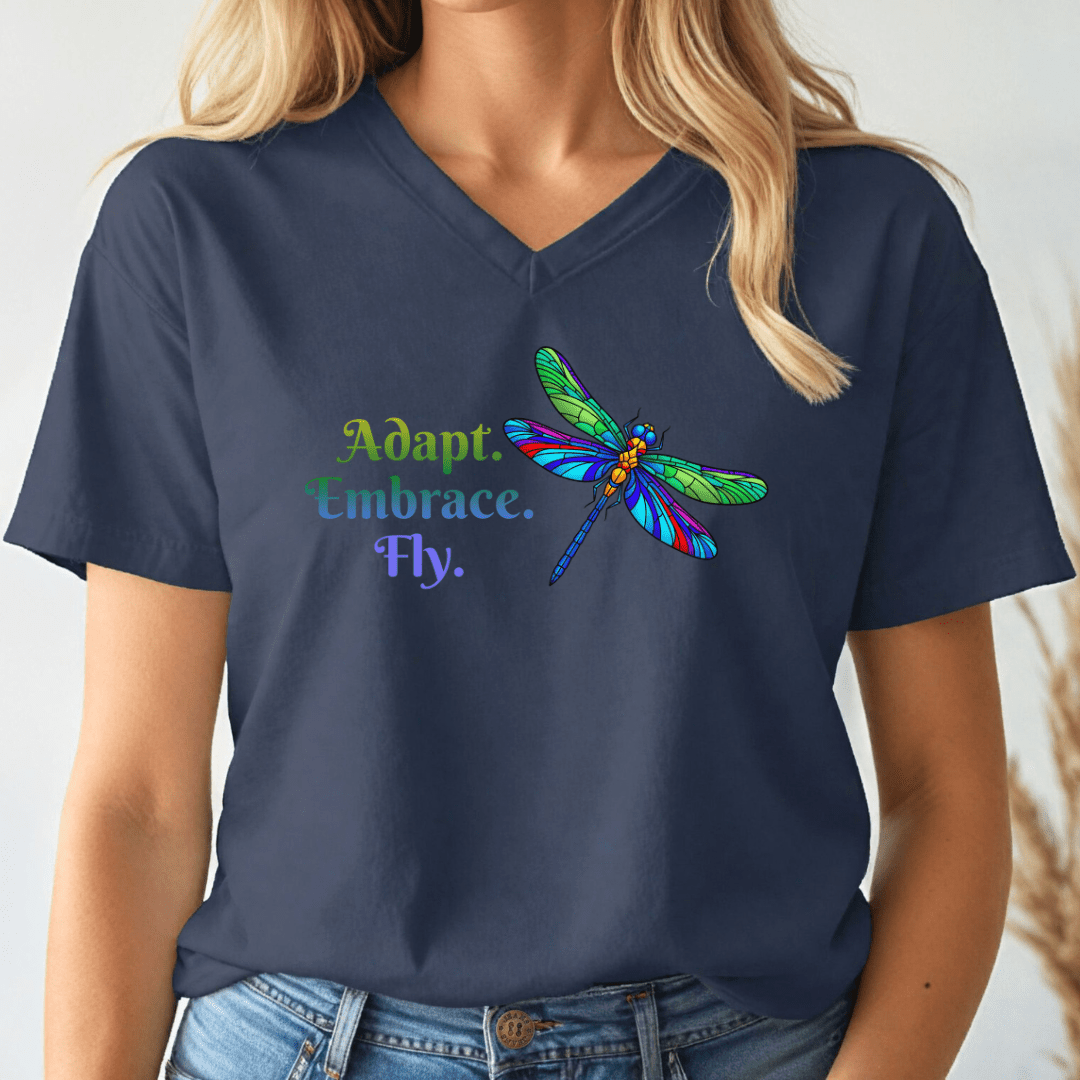 Adapt Dragonfly V-neck Tee
