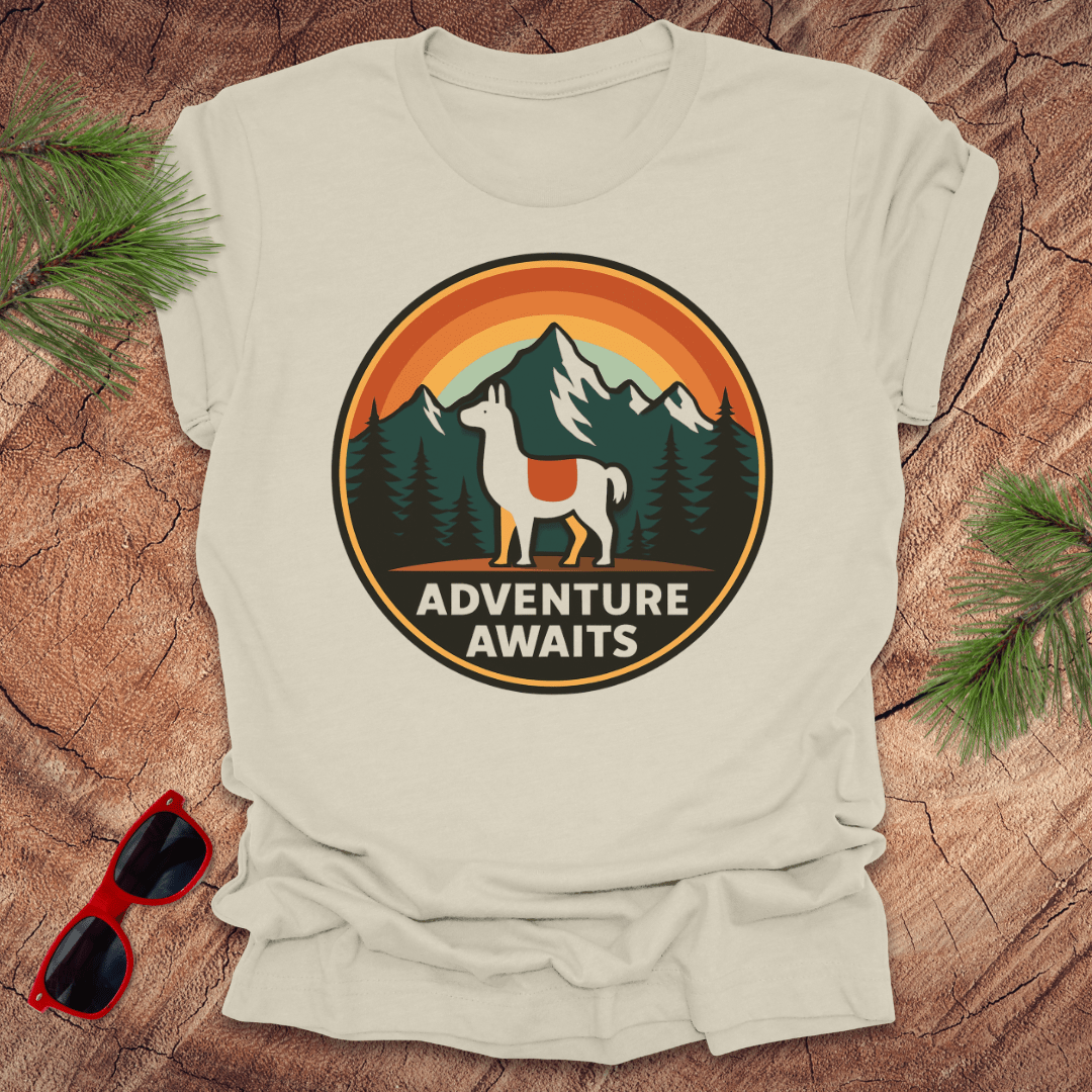 Adventure Awaits Llama Tee - Wandering Owl Adventure Gear