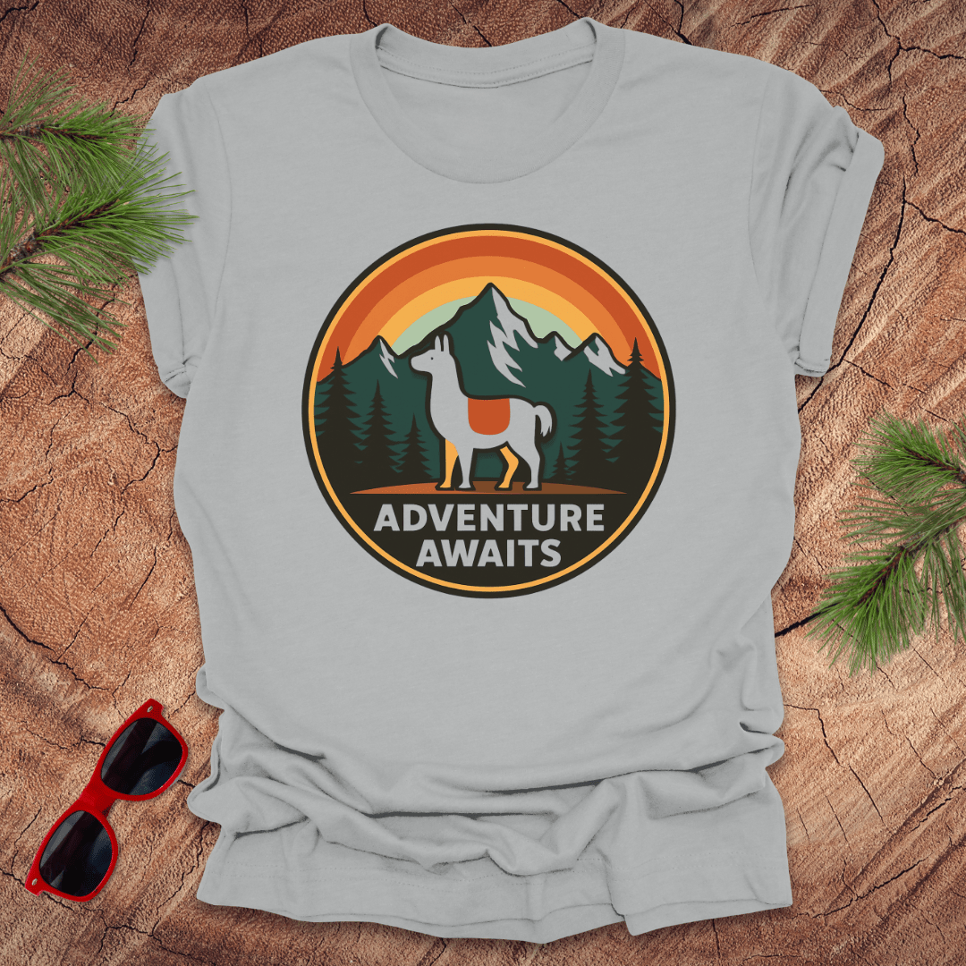 Adventure Awaits Llama Tee - Wandering Owl Adventure Gear