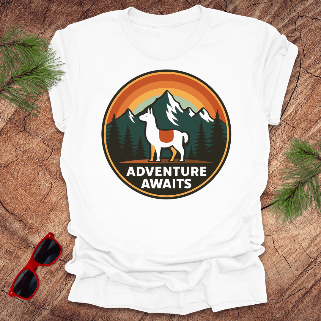 Adventure Awaits Llama Tee - Wandering Owl Adventure Gear