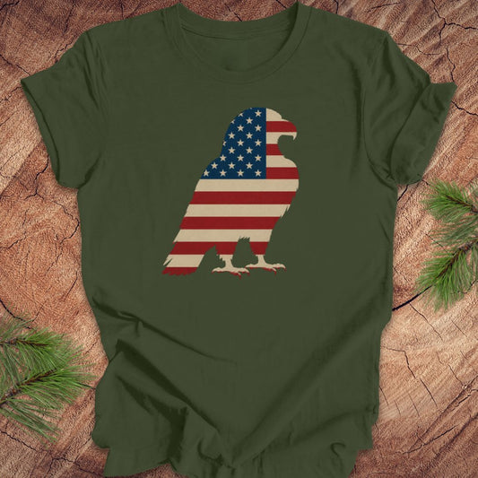 Americana Chickadee Tee — Military Green, Size XL (Final Sale)