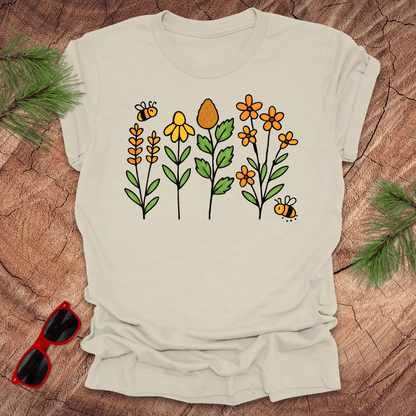 Bees and Flowers Tee - Wandering Owl Adventure Gear