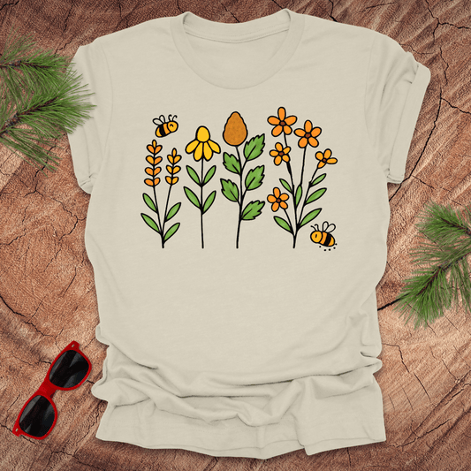Bees and Flowers Tee - Wandering Owl Adventure Gear