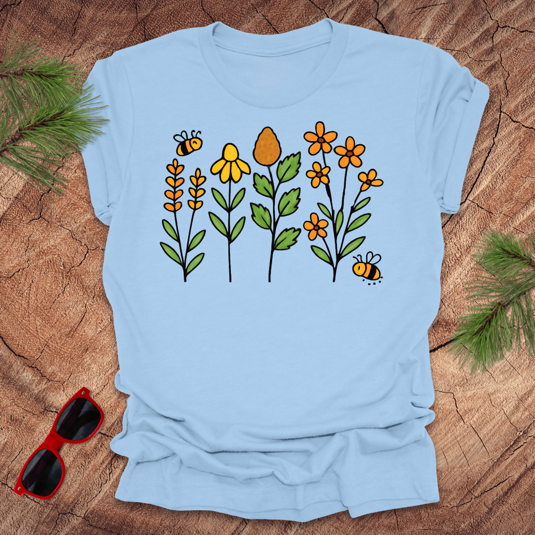 Bees and Flowers Tee - Wandering Owl Adventure Gear