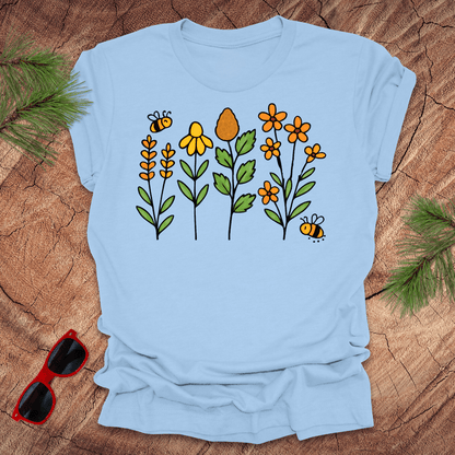 Bees and Flowers Tee - Wandering Owl Adventure Gear