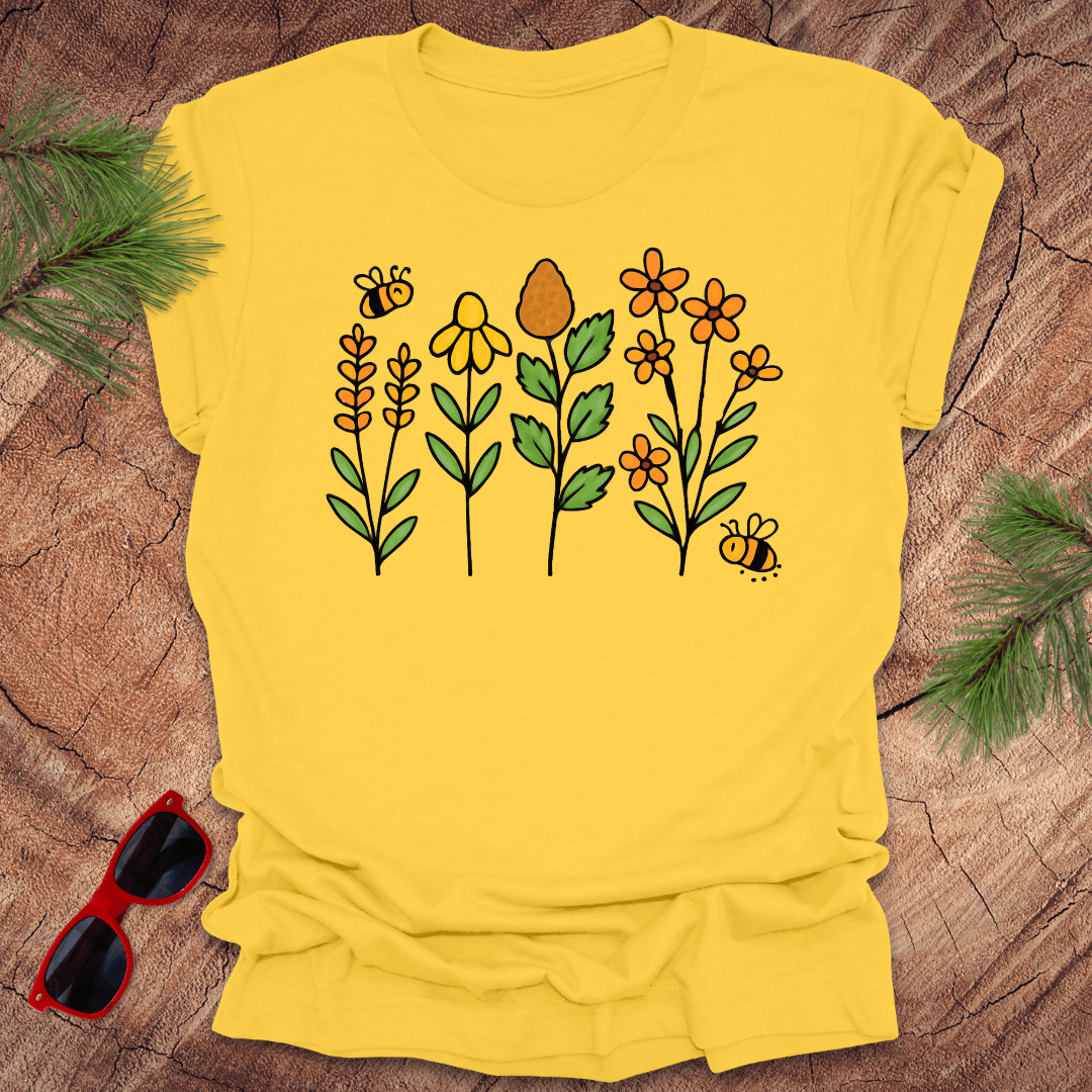 Bees and Flowers Tee - Wandering Owl Adventure Gear
