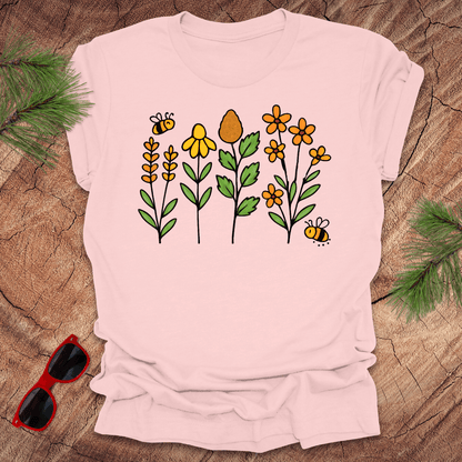Bees and Flowers Tee - Wandering Owl Adventure Gear