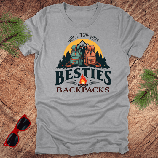 Besties Backpacking Trip 2025 Tee - Wandering Owl Adventure Gear
