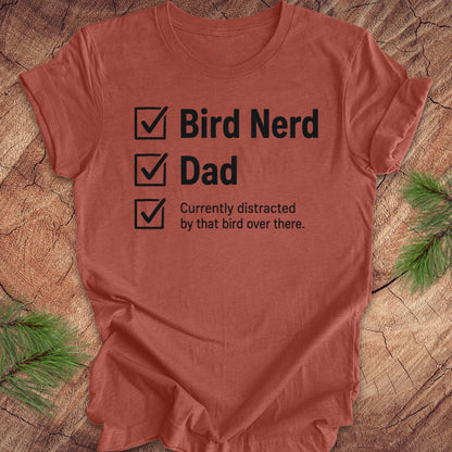 Bird Nerd Dad Checklist Tee