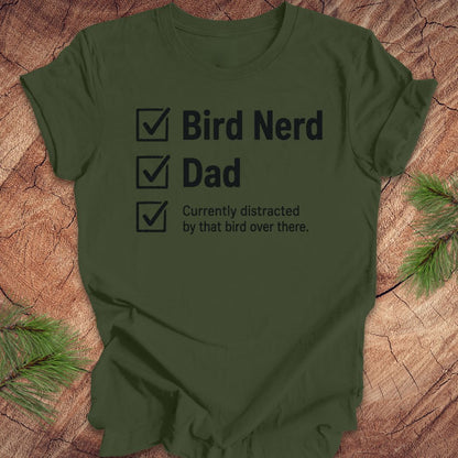 Bird Nerd Dad Checklist Tee