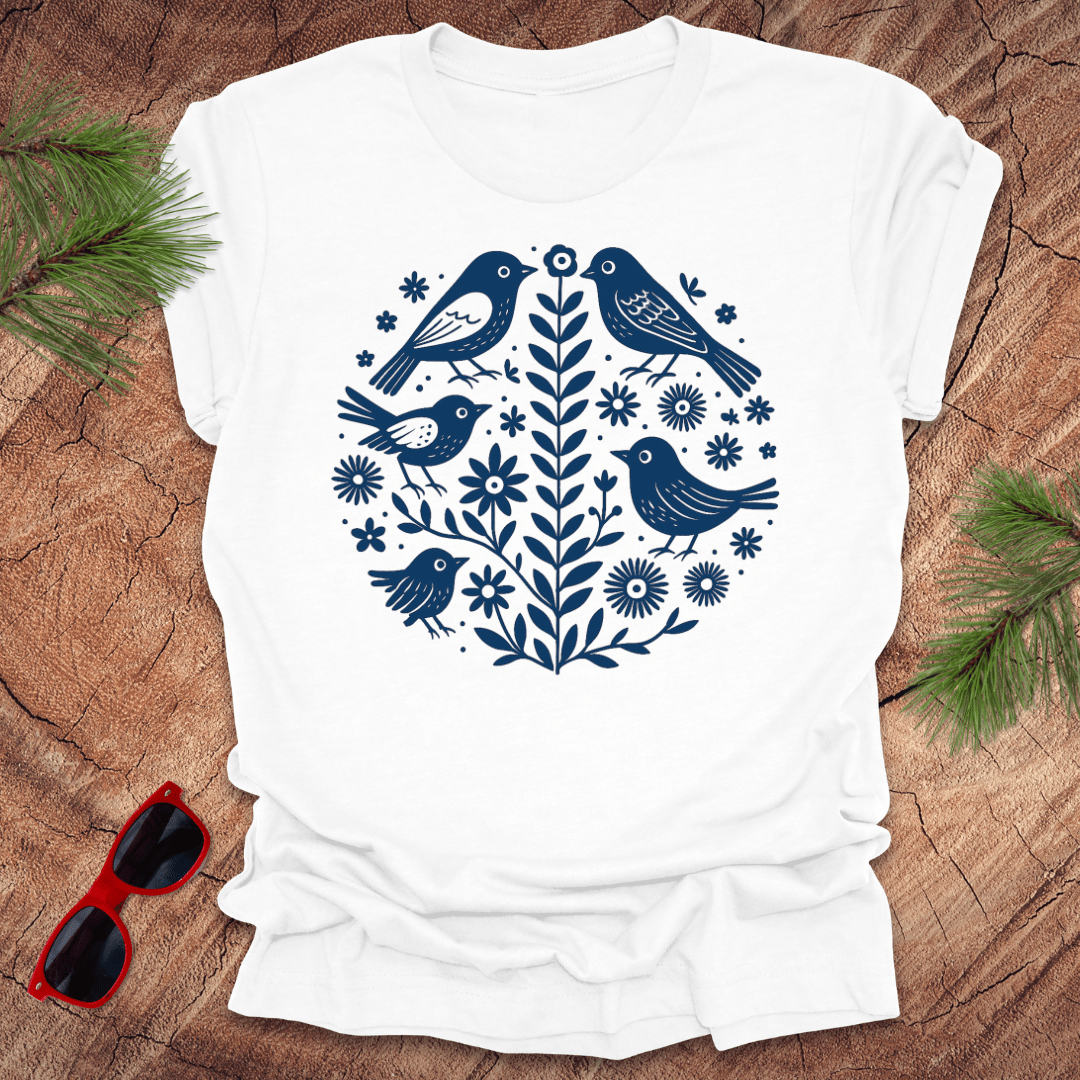 Birds and Flowers Tee - Wandering Owl Adventure Gear