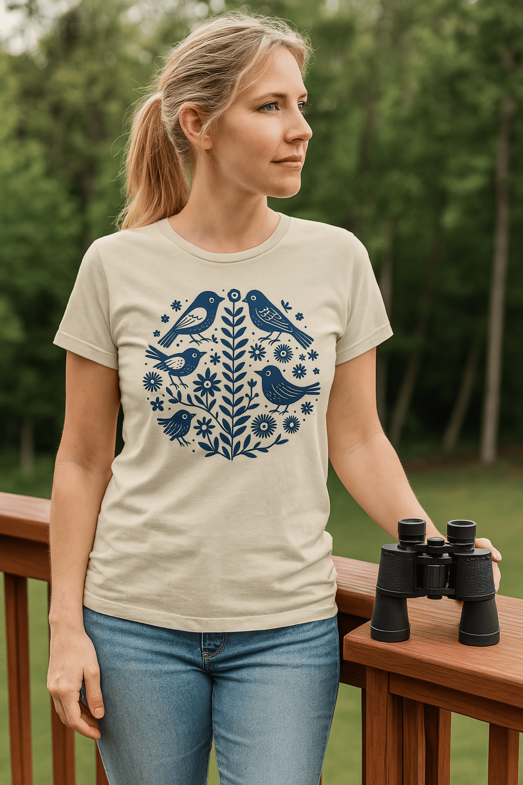 Birds and Flowers Tee - Wandering Owl Adventure Gear
