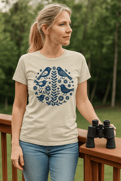 Birds and Flowers Tee - Wandering Owl Adventure Gear
