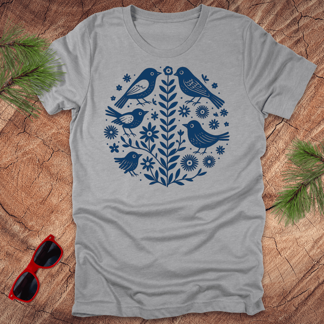 Birds and Flowers Tee - Wandering Owl Adventure Gear
