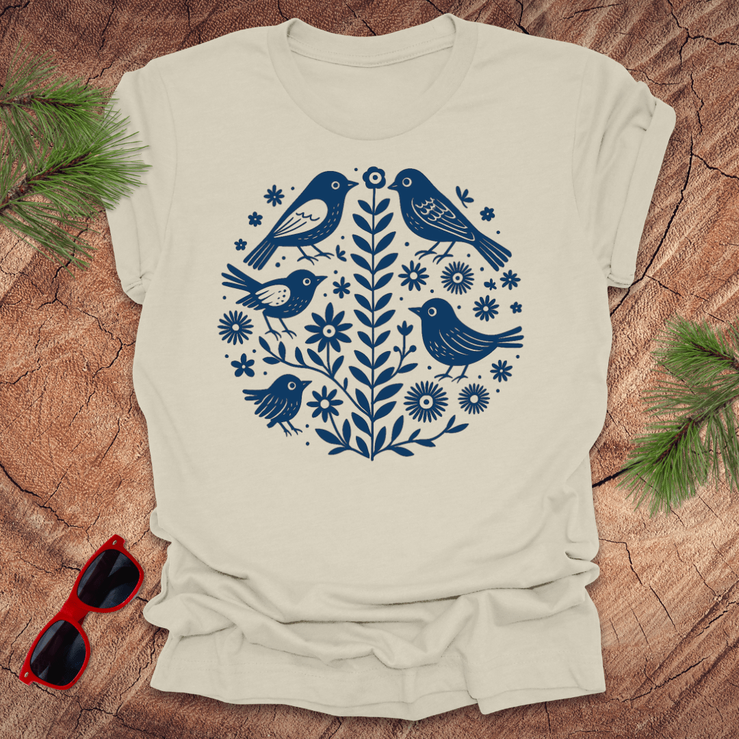 Birds and Flowers Tee - Wandering Owl Adventure Gear