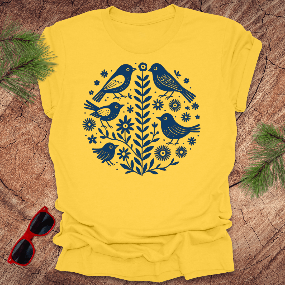 Birds and Flowers Tee - Wandering Owl Adventure Gear