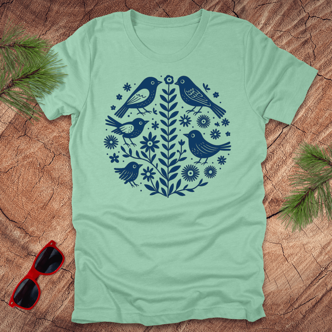 Birds and Flowers Tee - Wandering Owl Adventure Gear