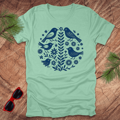 Birds and Flowers Tee - Wandering Owl Adventure Gear