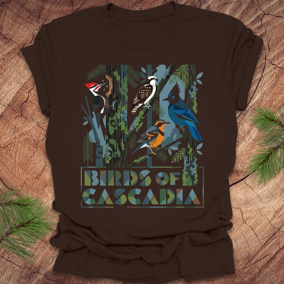 Birds of Cascadia Tee — Brown