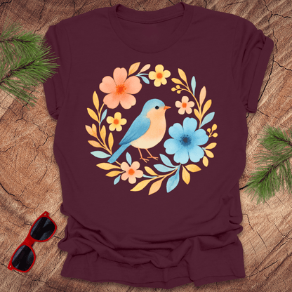 Bluebird and Flowers - Wandering Owl Adventure Gear