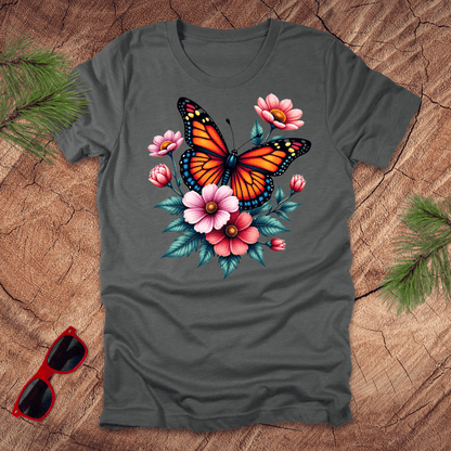 Butterfly and Flowers Tee - Wandering Owl Adventure Gear