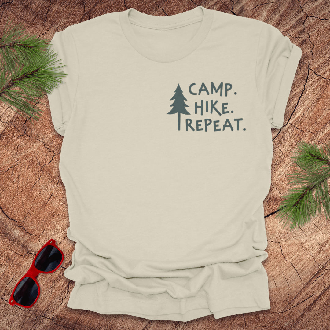 Camp. Hike. Repeat Tee - Wandering Owl Adventure Gear