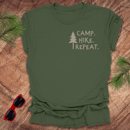 Camp. Hike. Repeat Tee - Wandering Owl Adventure Gear