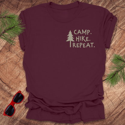 Camp. Hike. Repeat Tee - Wandering Owl Adventure Gear