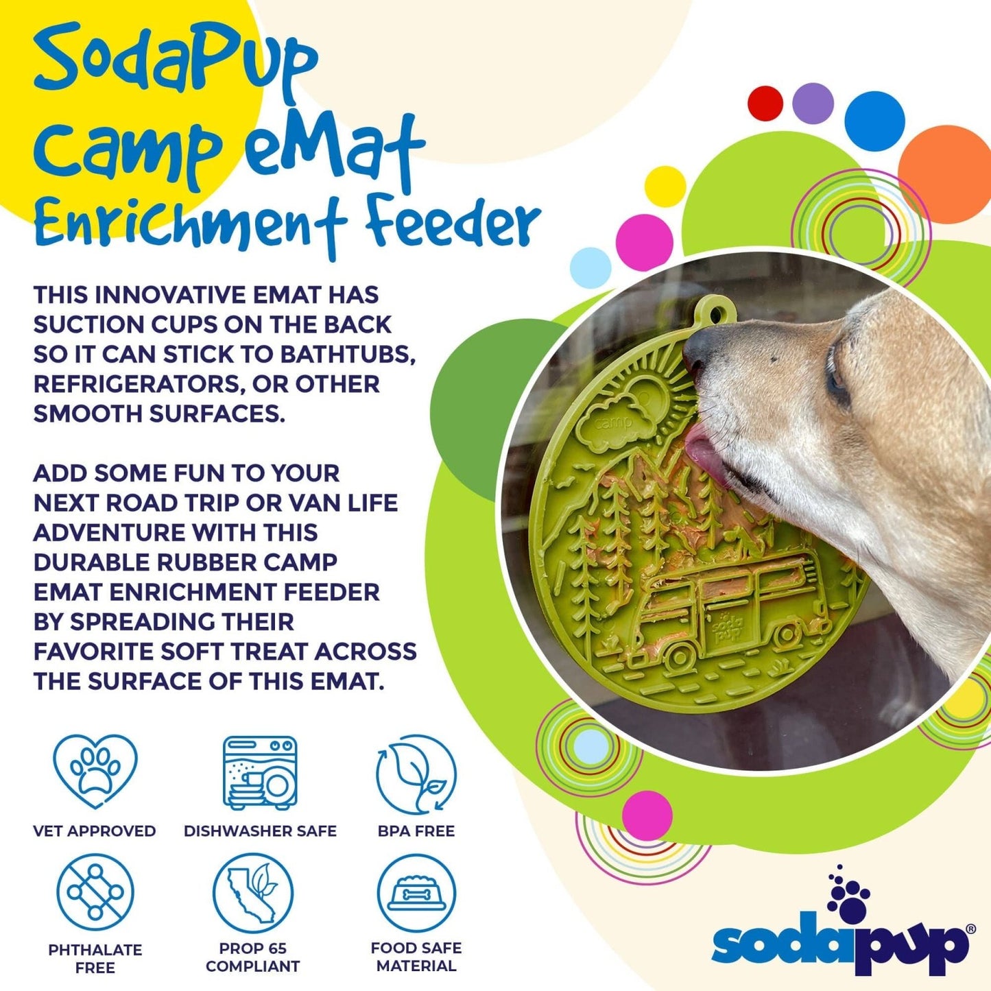 Camper Enrichment Lick Mat With Suction Cups - Wandering Owl Adventure Gear