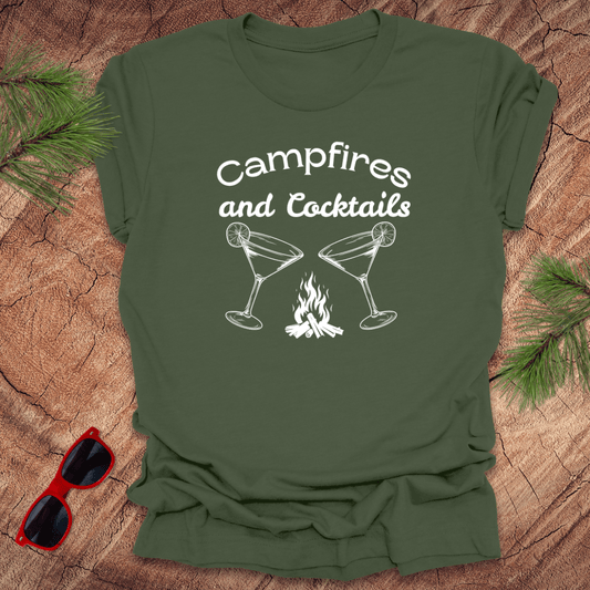 Campfires and Cocktails Tee - Wandering Owl Adventure Gear