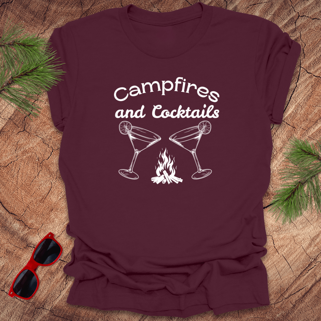 Campfires and Cocktails Tee - Wandering Owl Adventure Gear
