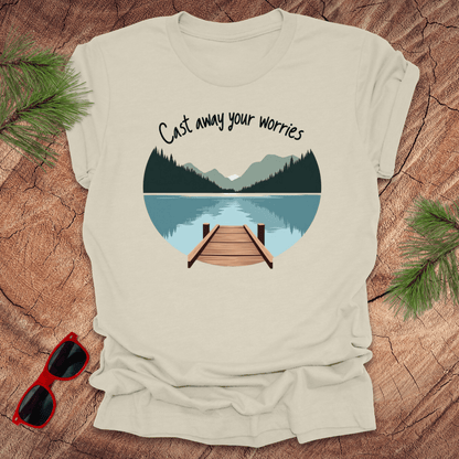 Cast Away Your Worries Fishing Tee - Wandering Owl Adventure Gear