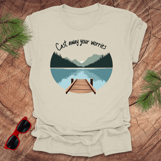 Cast Away Your Worries Fishing Tee - Wandering Owl Adventure Gear
