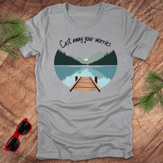 Cast Away Your Worries Fishing Tee - Wandering Owl Adventure Gear