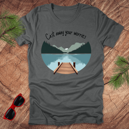 Cast Away Your Worries Fishing Tee - Wandering Owl Adventure Gear