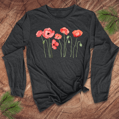 Dancing Poppies Long Sleeve Tee - Wandering Owl Adventure Gear
