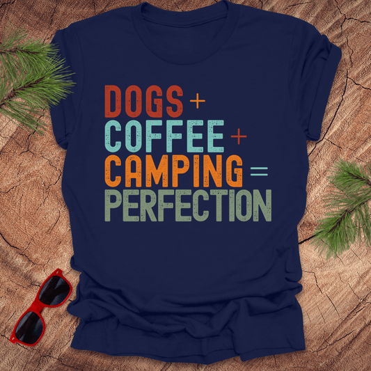 Dogs + Coffee + Hiking = Perfection Tee - Wandering Owl Adventure Gear