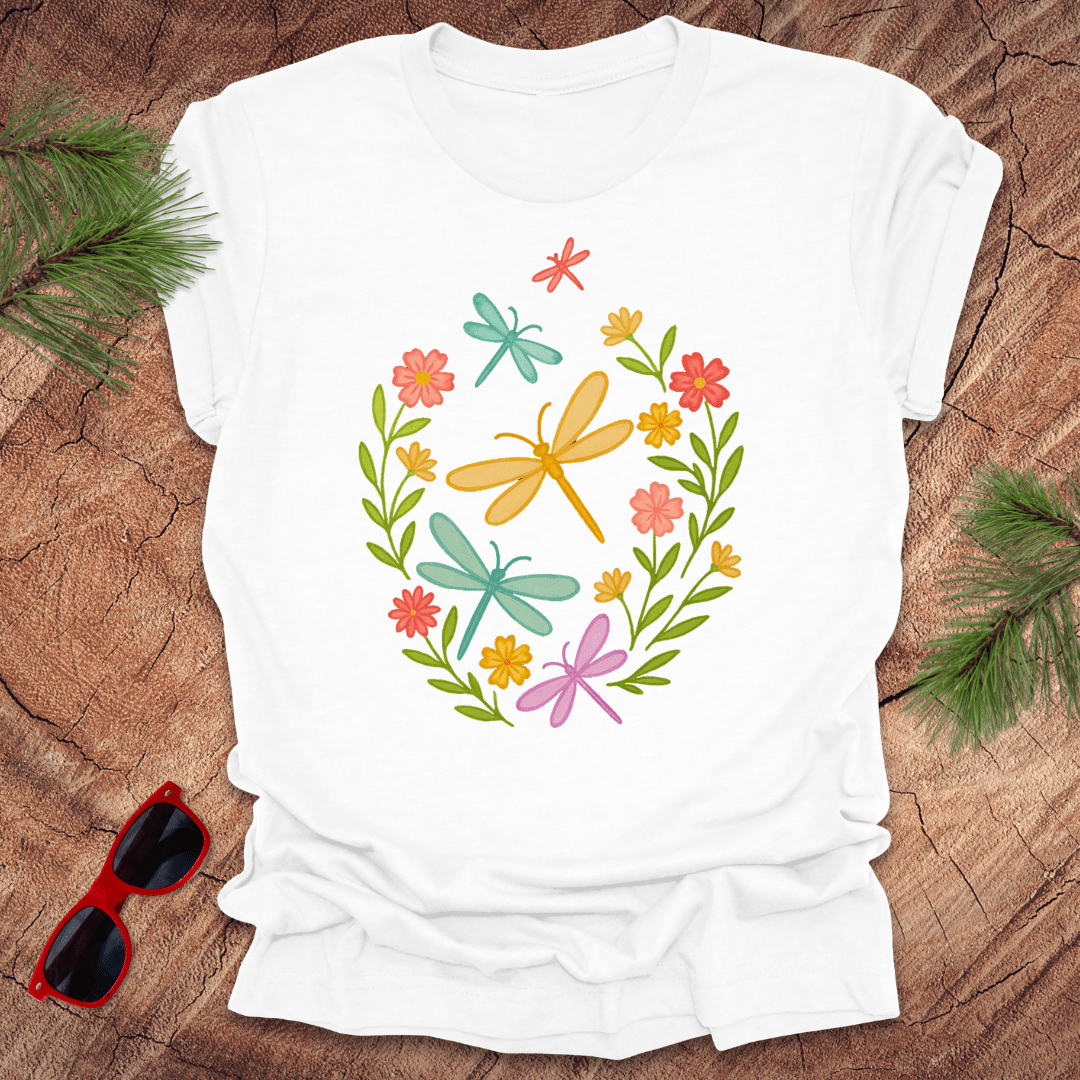 Dragonflies and Flowers Tee - Wandering Owl Adventure Gear