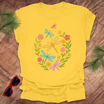 Dragonflies and Flowers Tee - Wandering Owl Adventure Gear