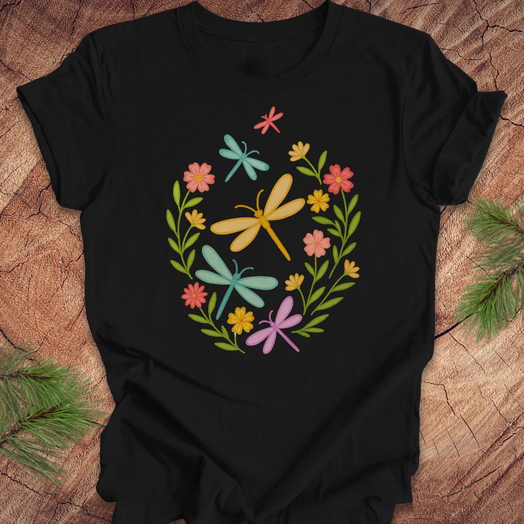 Dragonflies and Flowers Tee