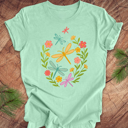 Dragonflies and Flowers Tee