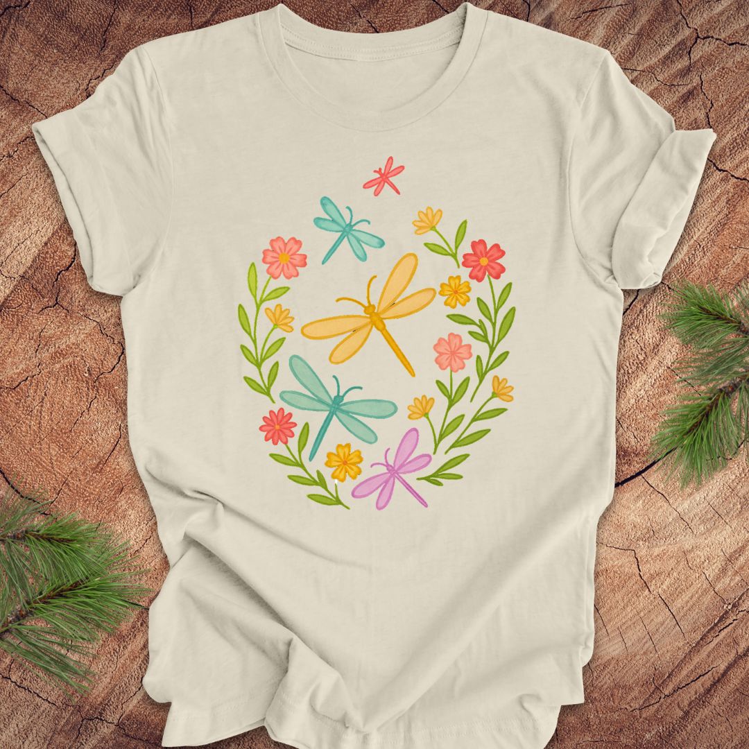 Dragonflies and Flowers Tee