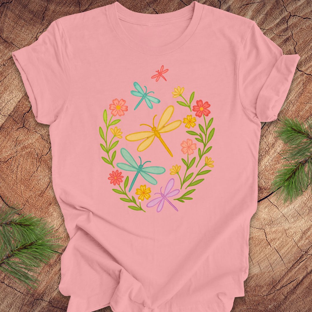 Dragonflies and Flowers Tee