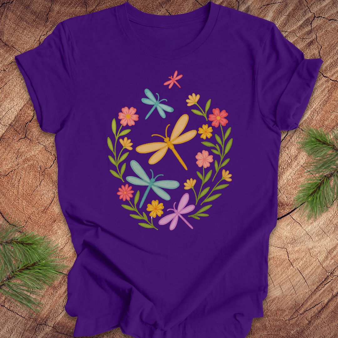 Dragonflies and Flowers Tee