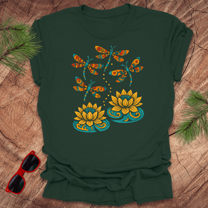 Dragonflies and Water Lillies Tee - Wandering Owl Adventure Gear