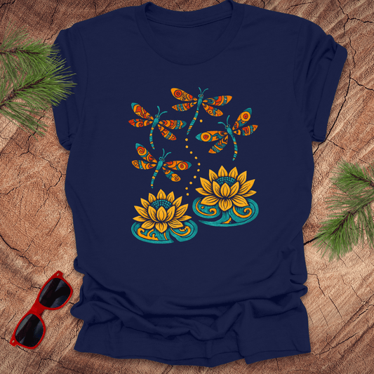 Dragonflies and Water Lillies Tee - Wandering Owl Adventure Gear