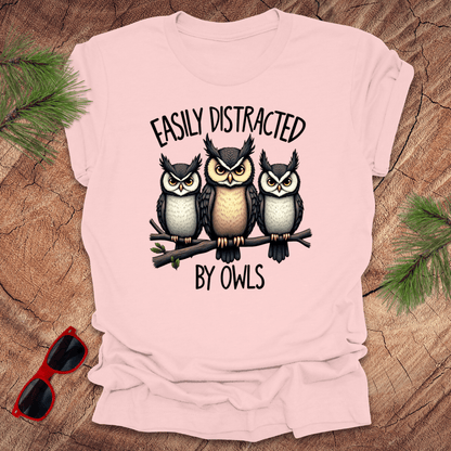 Easily Distracted by Owls Tee - Wandering Owl Adventure Gear